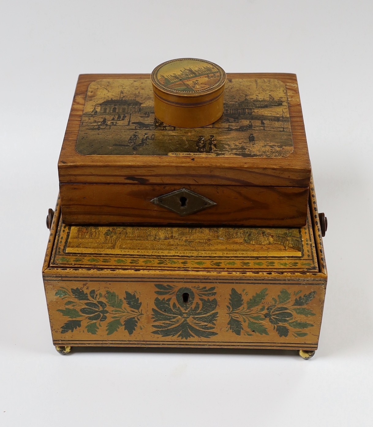 Two early 19th century boxes - Brighton and a smaller similar box